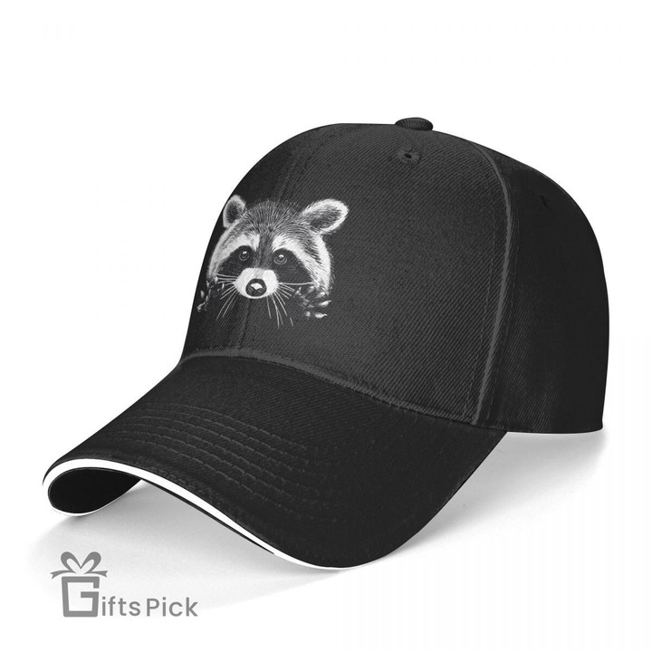 Raccoon Baseball Cap Little raccoon buddy Retro Boys Baseball Hat Print Polyester Hiphop Bulk Orders Cap