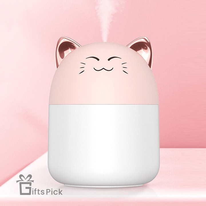 New Desktop Humidifier With Colorful Atmosphere Light 250ml Capacity Cold Mist Aroma Diffuser Home Bedroom Humidifier Purifies