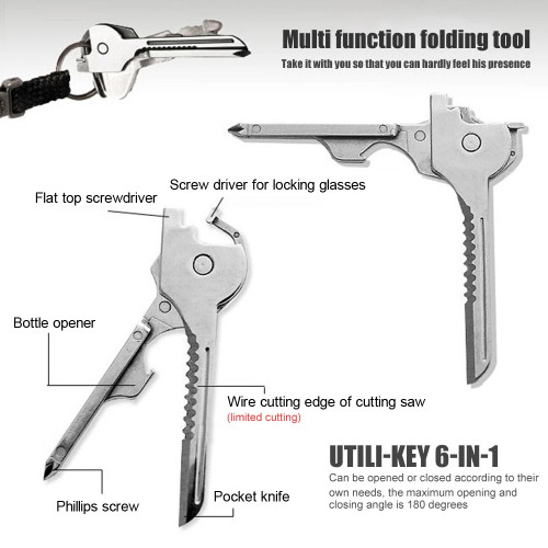 6-in-1 Multi-Functional Keychain Multi-tool--buy 5 get 3 free & free shipping（8pcs)