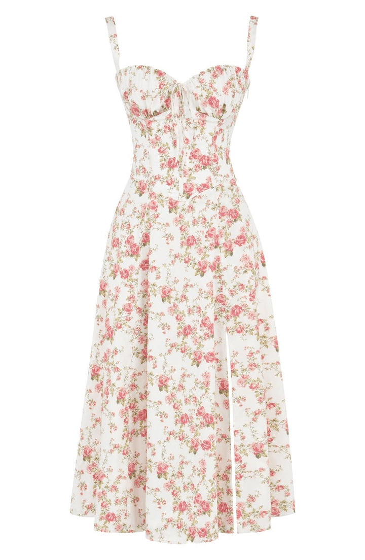 Nakans Floral Bustier Midriff Waist Shaper Dress (Buy 2 Free Shipping)