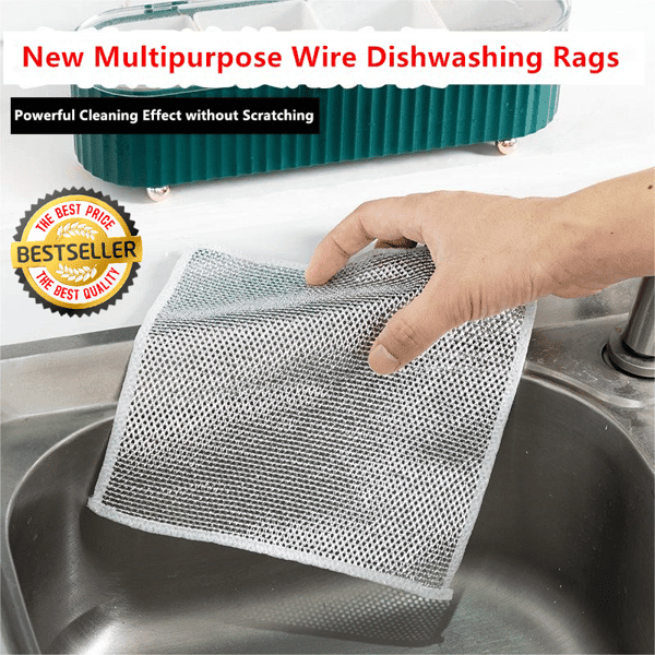 Multipurpose Wire Dishwashing Rags For Wet And Dry