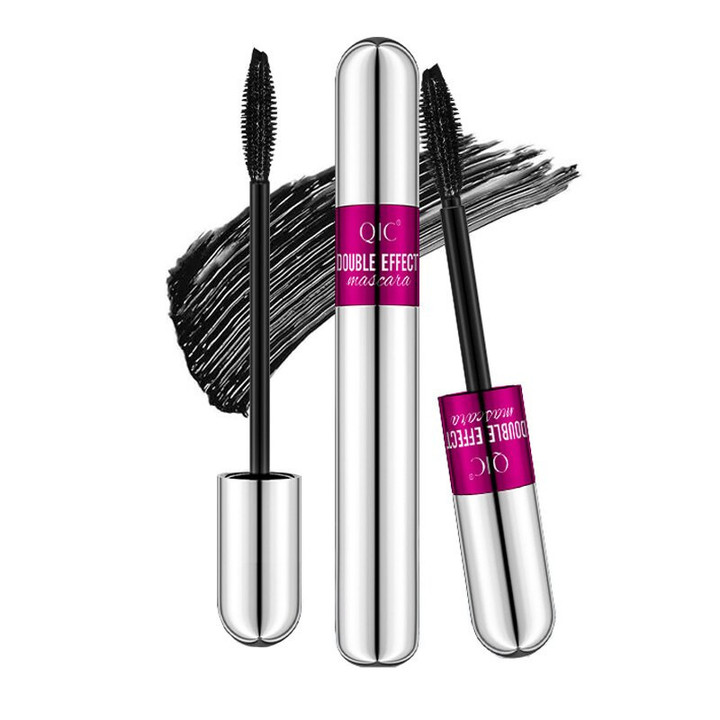 4D Double Head Waterproof Thick and Elongated Mascara Anti - perspirant effect mascara curl up anti - staining mascara cosmetics