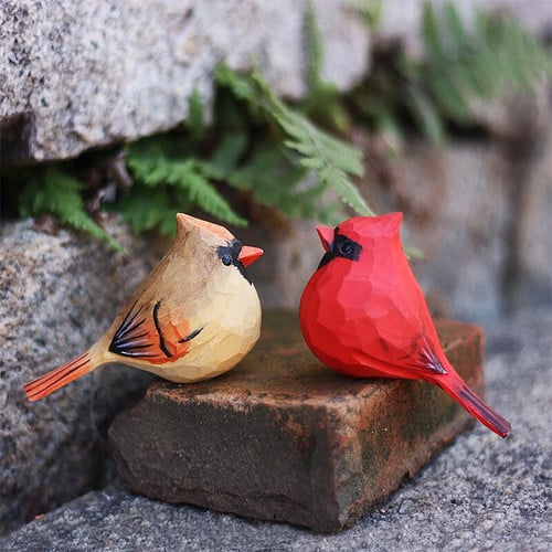 Cardinal wood carving crafts