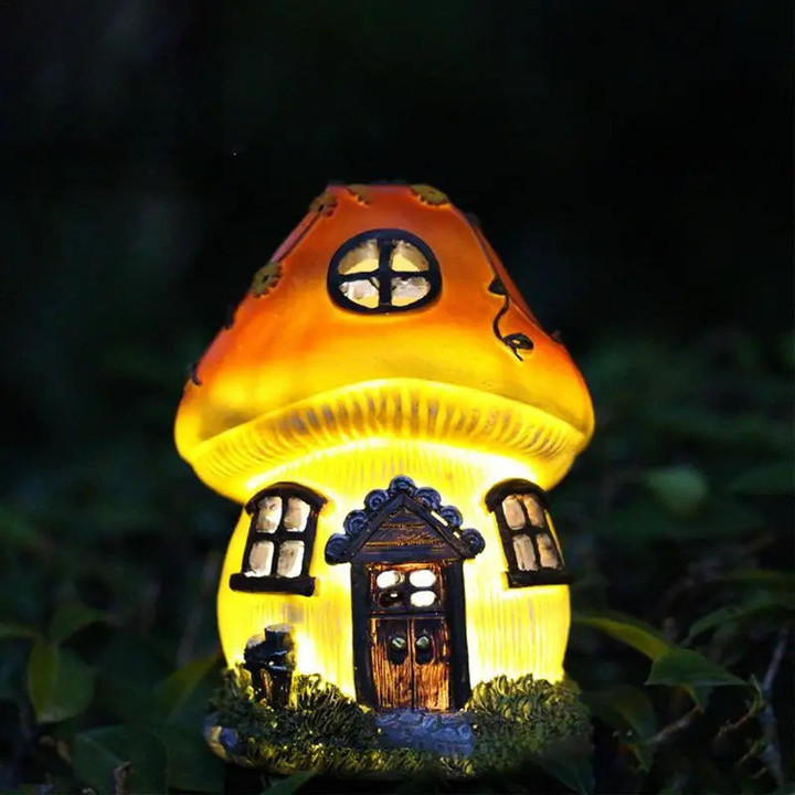 Mushroom House Shape Waterproof Solar Lamp