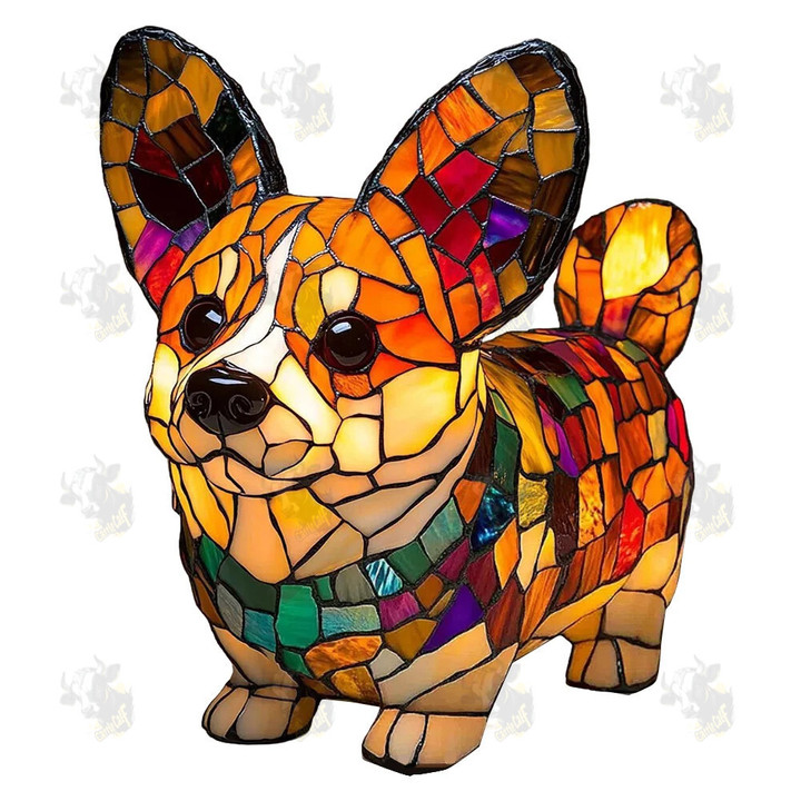LED Animal Art Night Light Stained Animal Lamp Ornament Resin Animal Tabletop Night Light Cute Animal Themed Table Lamp