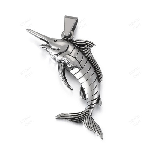 Stainless Steel Tuna Shape Pendant Necklace - B2Win Cart