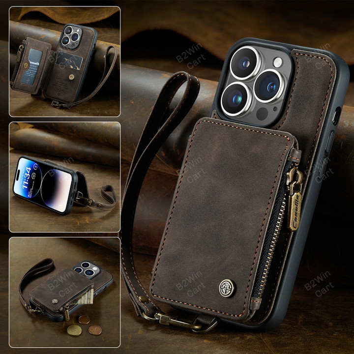 PU Leather Wallet Case for iPhone