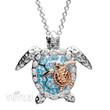 Round Crystal Turtle Necklaces Ocean Pendant Jewellery Gifts