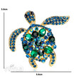 Green Rhinestone Sea Turtle Animal Brooch Pins For Women Jewelry Gift