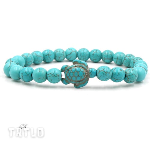 Sea Turtle Beads Bracelets For Women 14 Colors Natural Stone Bracelet Beach Jewelry Gifts