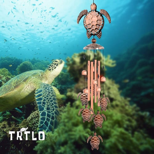 Vintage Metal Turtle Wind Chime Hanging Wind Bells Room Decoration Outdoor Courtyard Music Decorations Festival Gifts for Family