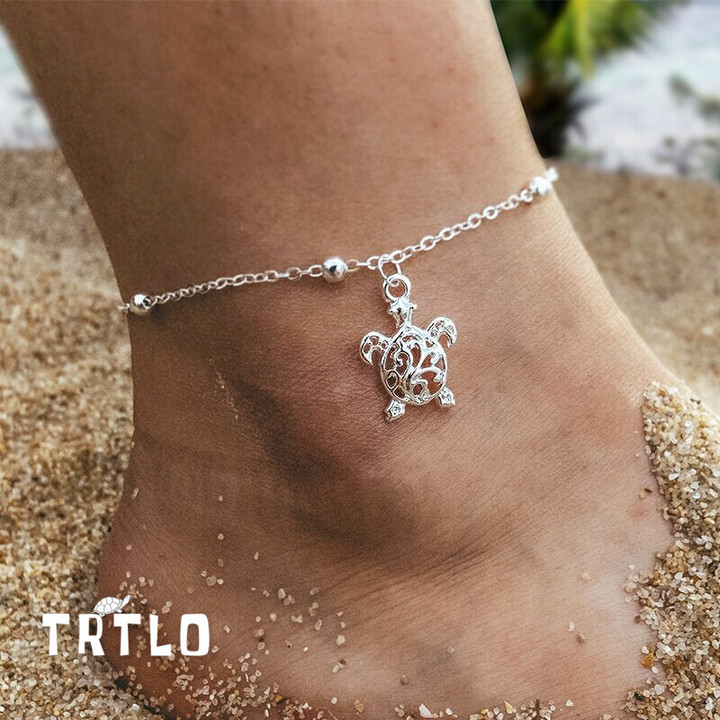 Summer Beach Silver Color Turtle Shaped Anklet Bracelet On the Leg Foot Jewelry