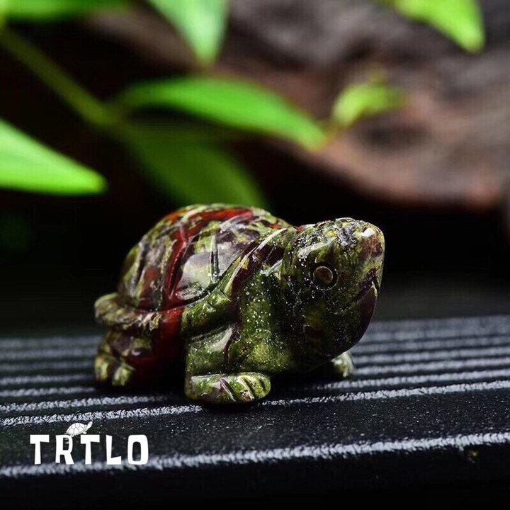 Cute Natural Dragon Blood Stone Hand Carved Tortoise Gifts