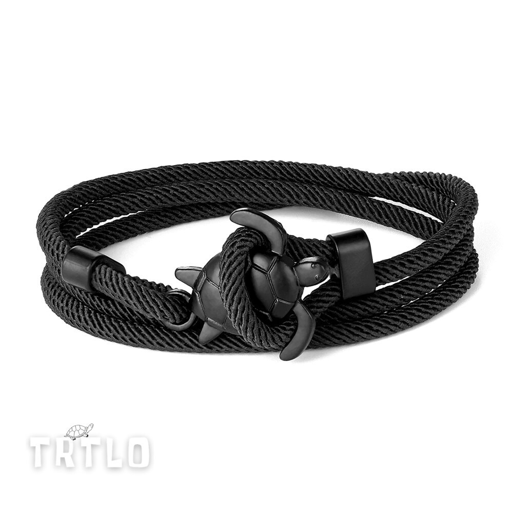 Outdoor Camping Emergency Rope Ladies Black Turtle Bracelet Adjustable Men's Handsome Gift