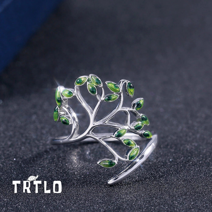 Huitan Live Tree Shaped Cocktail Party  Adjustable Open Rings