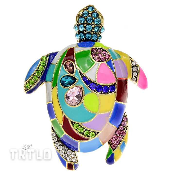 Colorful Enamel Sea Turtle Brooches For Women Pin Vintage Accessories High Quality New