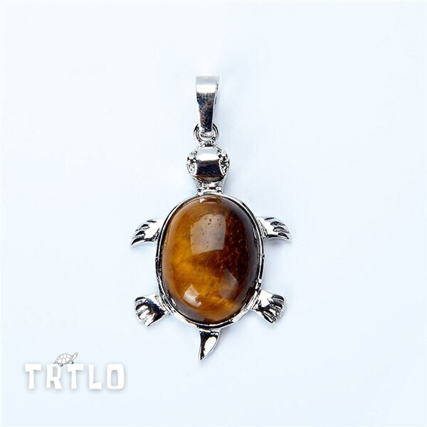 Tortoise Natural Stones Bead Pendants for Necklace Tiger Eye Turtle Charms Jewelry Findings