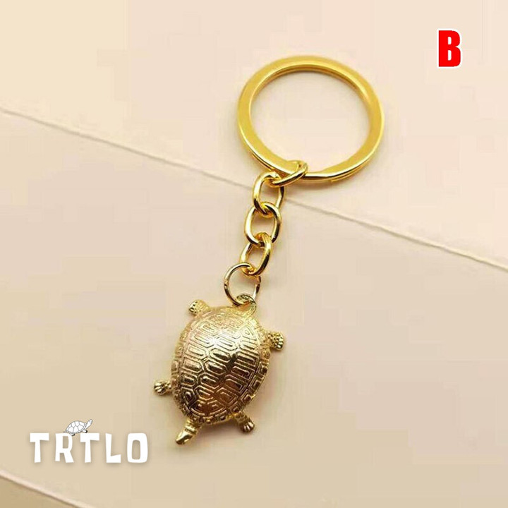 Lucky Small Golden Turtle Key Chain Golden Tortoise Key Rings