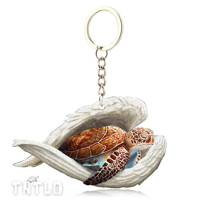 Turtle Sleeping Angel Pendant Keychains