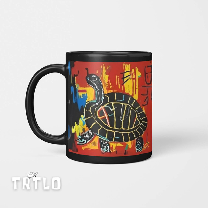 Baroque art turtle mug