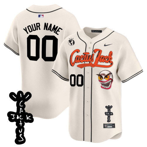 Houston Astros Cactus Jack Patch Vapor Premier Limited Custom Jersey - Stitched