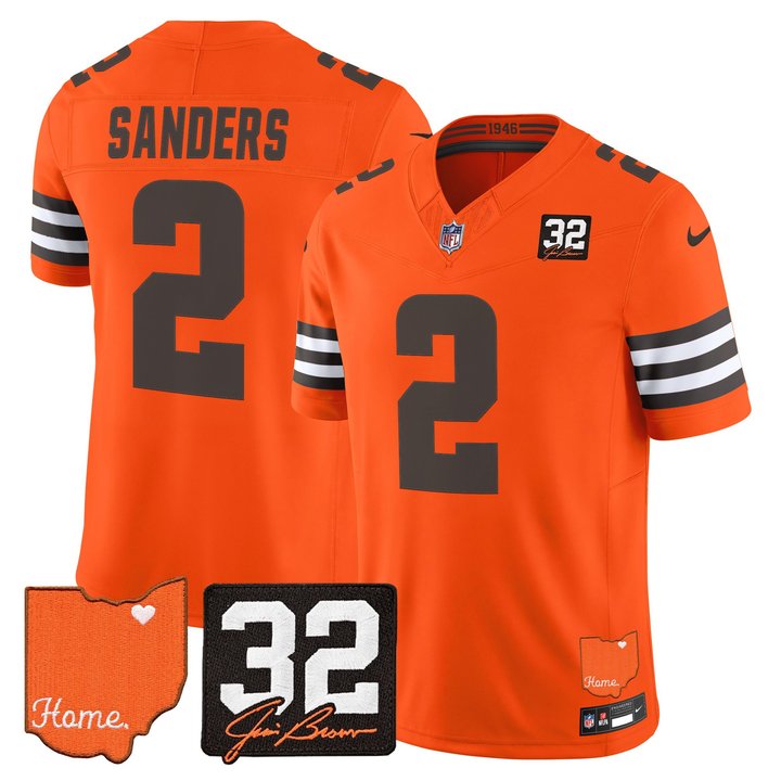 Men's Cleveland Browns 2026 Jim Brown Memorial & Home Patch Vapor Limited Jersey - All Stitched