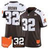Men's Cleveland Browns 2026 Jim Brown Memorial & Home Patch Vapor Limited Jersey - All Stitched