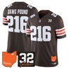 Men's Cleveland Browns 2026 Jim Brown Memorial & Home Patch Vapor Limited Jersey - All Stitched