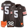 Men's Cleveland Browns 2026 Jim Brown Memorial & Home Patch Vapor Limited Jersey - All Stitched