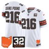 Men's Cleveland Browns 2026 Jim Brown Memorial & Home Patch Vapor Limited Jersey - All Stitched