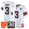 Men's Cleveland Browns 2026 Jim Brown Memorial & Home Patch Vapor Limited Jersey - All Stitched
