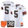 Men's Cleveland Browns 2026 Jim Brown Memorial & Home Patch Vapor Limited Jersey - All Stitched