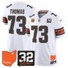 Men's Cleveland Browns 2026 Jim Brown Memorial & Home Patch Vapor Limited Jersey - All Stitched