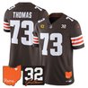 Men's Cleveland Browns 2026 Jim Brown Memorial & Home Patch Vapor Limited Jersey - All Stitched