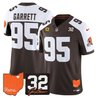 Men's Cleveland Browns 2026 Jim Brown Memorial & Home Patch Vapor Limited Jersey - All Stitched