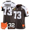 Men's Cleveland Browns 2026 Jim Brown Memorial & Home Patch Vapor Limited Jersey - All Stitched