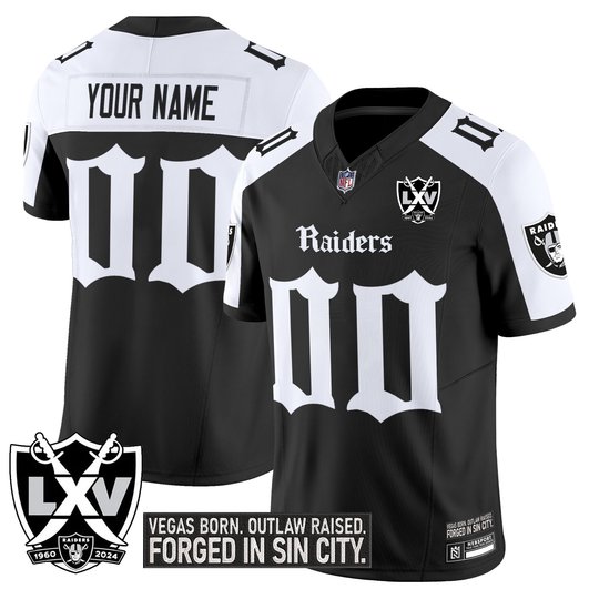 Las Vegas Raiders 'Gothic Sin City Shadows Edition' Vapor Limited Custom Jersey - All Stitched