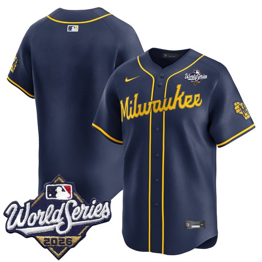 Men's Milwaukee Brewers 2026 World Series Vapor Premier Limited Jersey V2 - All Stitched