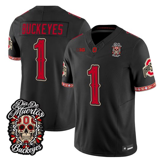 Men's Ohio State Buckeyes Día de los Muertos Vapor Limited Jersey - All Stitched