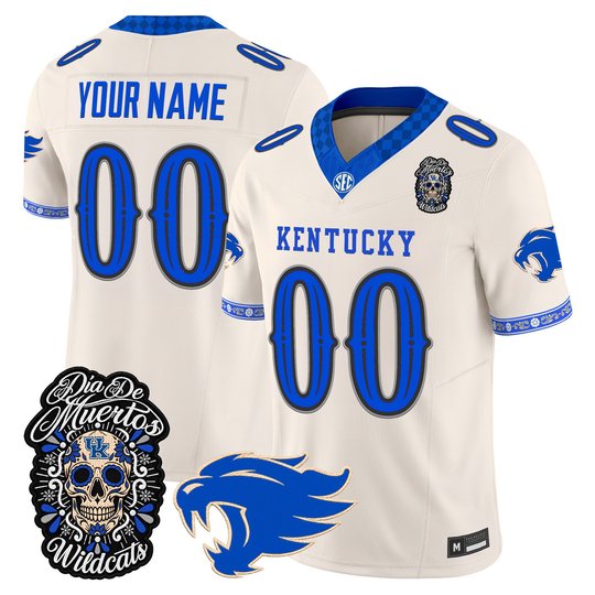 Kentucky Wildcats Día de los Muertos Vapor Limited Custom Jersey - All Stitched