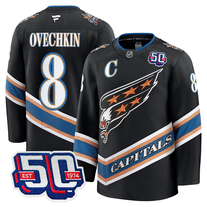 Men's Washington Capitals 50th Anniversary Premium Jersey V2 - All Stitched