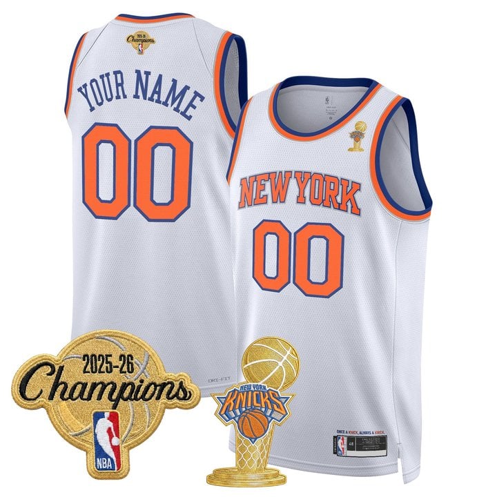 New York Knicks 2026 Champions Patch Custom Swingman Jersey - All Stitched