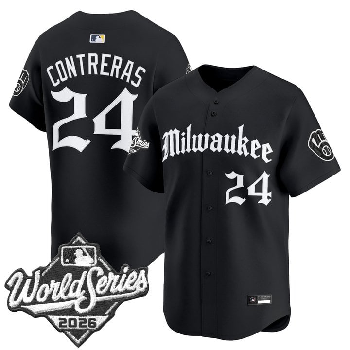 Men's Milwaukee Brewers 2026 World Series Vapor Premier Limited Jersey - Gothic Edition - All Stitched