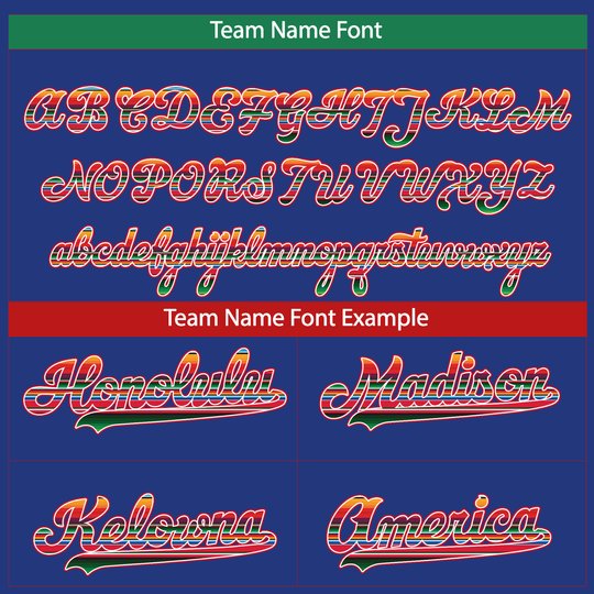 Royal Mexico Flag Serape Pattern Custom Baseball Jersey