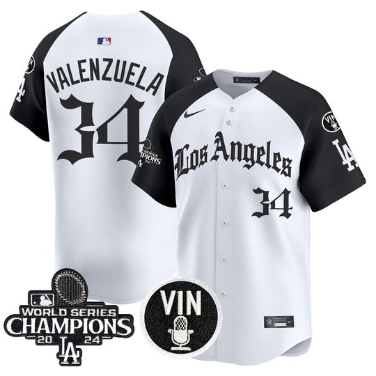 Men's Dodgers 2025 LA Gothic Style Patch Vapor Premier Limited Jersey - All Stitched