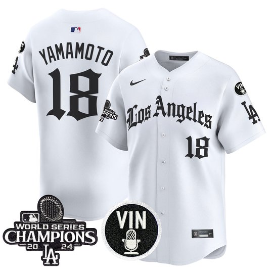 Men's Dodgers 2025 LA Gothic Style Patch Vapor Premier Limited Jersey - All Stitched