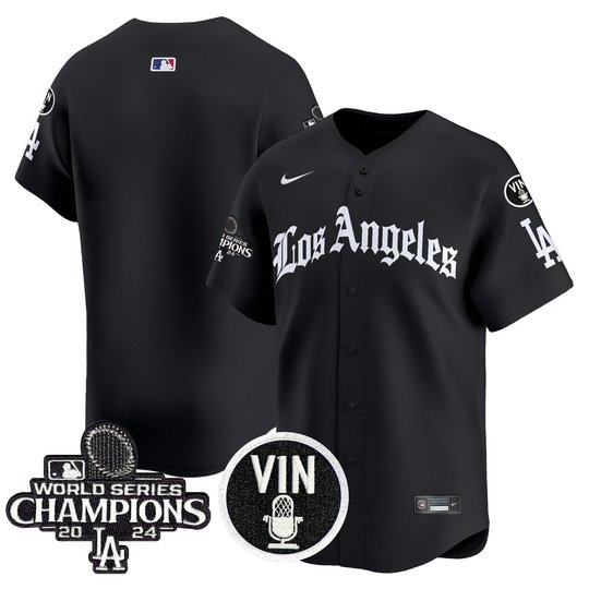 Men's Dodgers 2025 LA Gothic Style Patch Vapor Premier Limited Jersey - All Stitched
