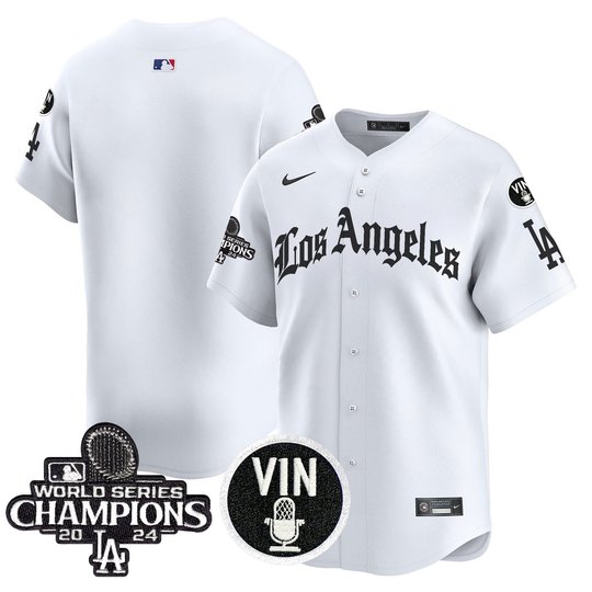 Men's Dodgers 2025 LA Gothic Style Patch Vapor Premier Limited Jersey - All Stitched