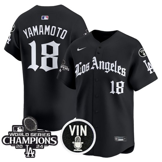 Men's Dodgers 2025 LA Gothic Style Patch Vapor Premier Limited Jersey - All Stitched