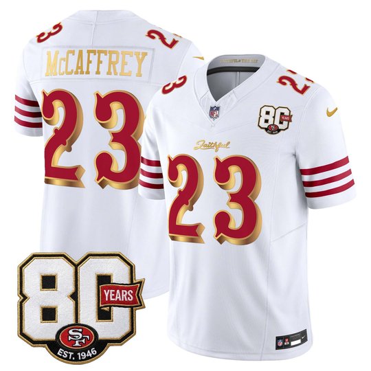 Men's San Francisco 49ers 80th Anniversary Patch Vapor Limited Jersey - Rivalries Edition - All Stitched